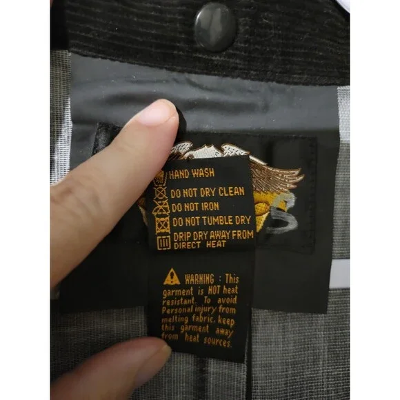 Harley Davidson Men's SZ L Rain Coverall PVC Motorcycle Boiler Suit Black Zip - Picture 8 of 9